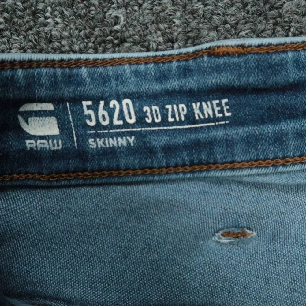 G Star Jeans Mens 31x34 Blue 5620 3D Zip Knee Skinny Light Wash
